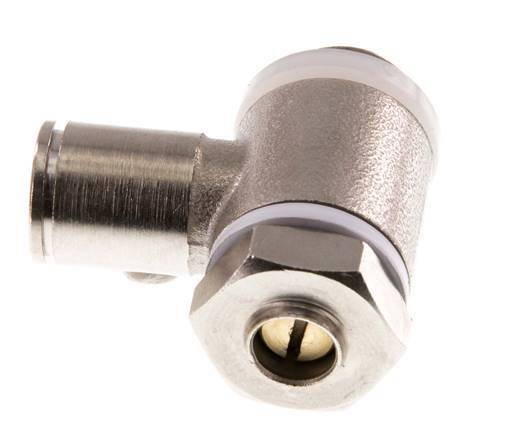 Flow Control Valve Meter-In Elbow 8 mm - G1/4'' Brass Slotted Screw Banjo