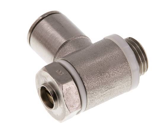 Flow Control Valve Meter-In Elbow 10 mm - G1/4'' Brass Slotted Screw Banjo