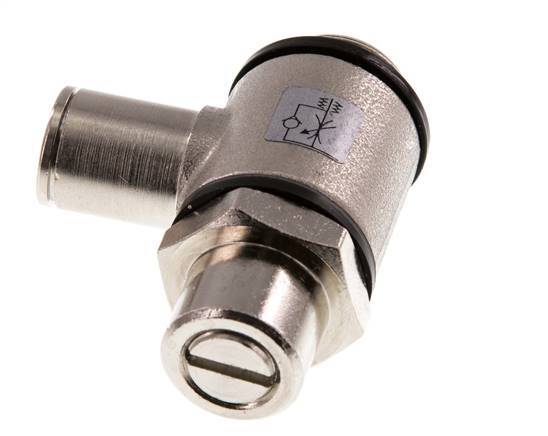 Flow Control Valve Meter-In Elbow 8 mm - G3/8'' Brass Slotted Screw Banjo
