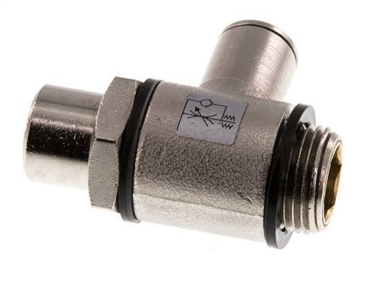 Flow Control Valve Meter-In Elbow 8 mm - G3/8'' Brass Slotted Screw Banjo