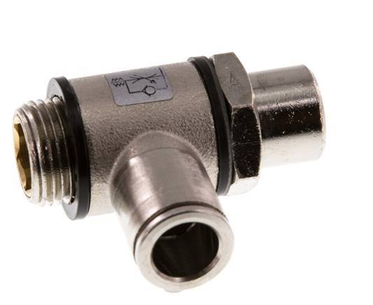 Flow Control Valve Meter-In Elbow 10 mm - G3/8'' Brass Slotted Screw Banjo