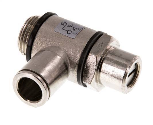 Flow Control Valve Meter-In Elbow 10 mm - G3/8'' Brass Slotted Screw Banjo
