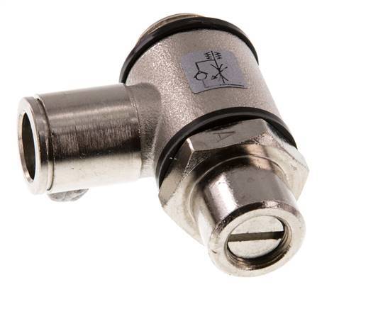 Flow Control Valve Meter-In Elbow 10 mm - G3/8'' Brass Slotted Screw Banjo