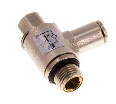 Flow Control Valve Meter-Out Elbow 4 mm - G1/8'' Brass Slotted Screw