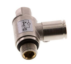 Flow Control Valve Meter-Out Elbow 6 mm - G1/8'' Brass Slotted Screw