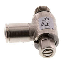 Flow Control Valve Meter-Out Elbow 6 mm - G1/8'' Brass Slotted Screw