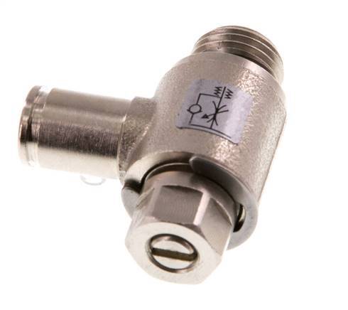 Flow Control Valve Meter-Out Elbow 6 mm - G1/4'' Brass Slotted Screw
