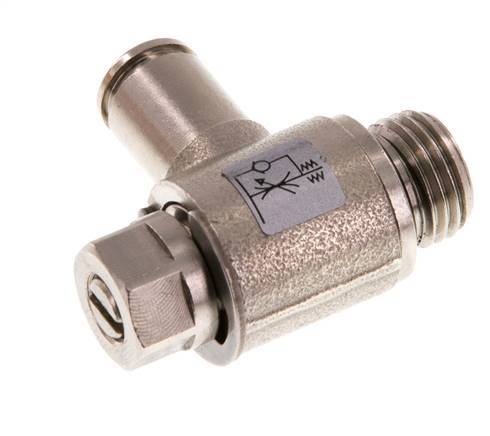 Flow Control Valve Meter-Out Elbow 6 mm - G1/4'' Brass Slotted Screw