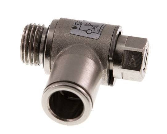 Flow Control Valve Meter-In Elbow 10 mm - G1/4'' Brass Slotted Screw