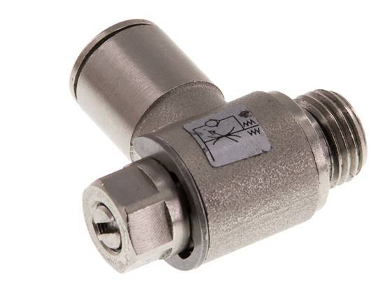 Flow Control Valve Meter-In Elbow 10 mm - G1/4'' Brass Slotted Screw