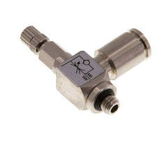 Flow Control Valve Meter-Out Elbow 4 mm - M5 Brass Knurled Screw