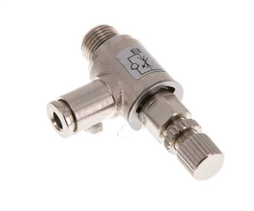 Flow Control Valve Meter-Out Elbow 4 mm - G1/8'' Brass Knurled Screw