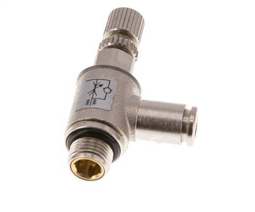 Flow Control Valve Meter-Out Elbow 4 mm - G1/8'' Brass Knurled Screw