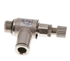 Flow Control Valve Meter-Out Elbow 6 mm - G1/8'' Brass Knurled Screw