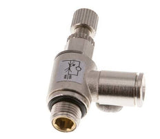 Flow Control Valve Meter-Out Elbow 6 mm - G1/8'' Brass Knurled Screw