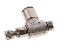 Flow Control Valve Meter-Out Elbow 8 mm - G1/8'' Brass Knurled Screw
