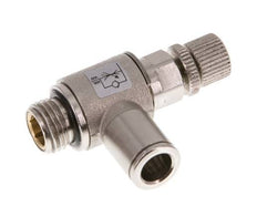 Flow Control Valve Meter-Out Elbow 8 mm - G1/4'' Brass Knurled Screw