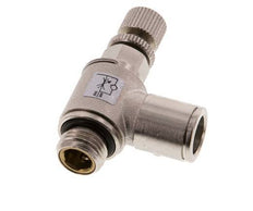 Flow Control Valve Meter-Out Elbow 10 mm - G1/4'' Brass Knurled Screw
