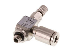 Flow Control Valve Meter-In Elbow 4 mm - M5 Brass Knurled Screw