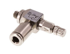 Flow Control Valve Meter-In Elbow 4 mm - M5 Brass Knurled Screw