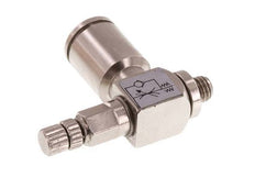 Flow Control Valve Meter-In Elbow 6 mm - M5 Brass Knurled Screw