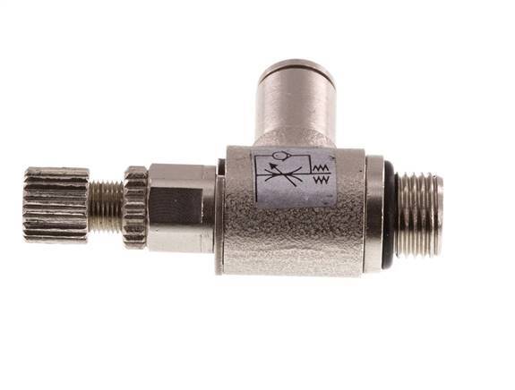 Flow Control Valve Meter-In Elbow 4 mm - G1/8'' Brass Knurled Screw