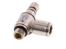 Flow Control Valve Meter-In Elbow 8 mm - G1/8'' Brass Knurled Screw