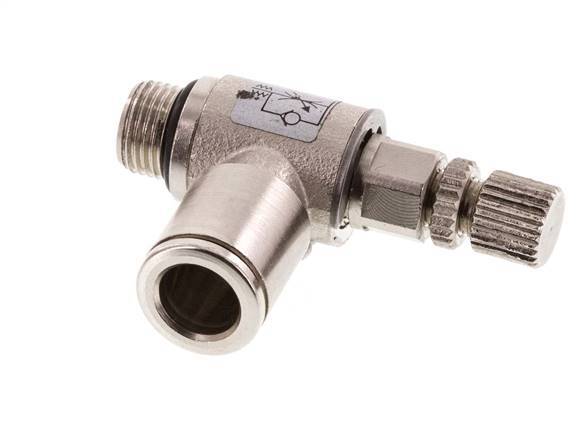 Flow Control Valve Meter-In Elbow 8 mm - G1/8'' Brass Knurled Screw