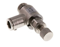 Flow Control Valve Meter-In Elbow 8 mm - G1/4'' Brass Knurled Screw