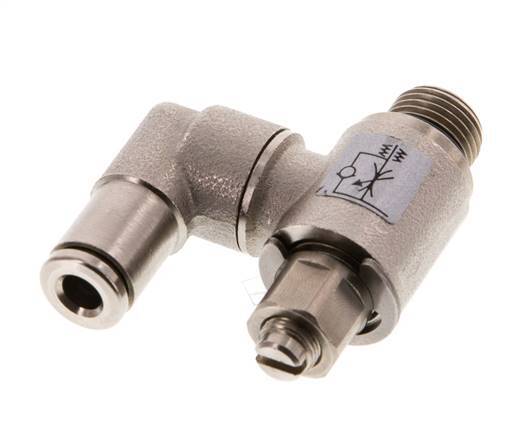 Flow Control Valve Meter-Out Rotatable 4 mm - G1/8'' Brass Slotted Screw