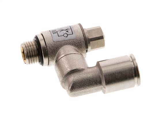 Flow Control Valve Meter-Out Rotatable 8 mm - G1/8'' Brass Slotted Screw