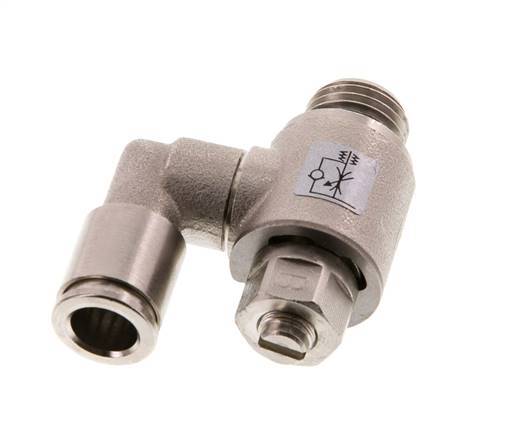 Flow Control Valve Meter-Out Rotatable 8 mm - G1/4'' Brass Slotted Screw