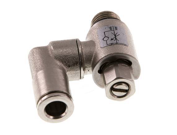 Flow Control Valve Meter-In Rotatable 6 mm - G1/8'' Brass Slotted Screw