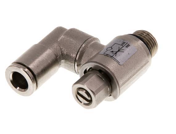 Flow Control Valve Meter-In Rotatable 6 mm - G1/8'' Brass Slotted Screw