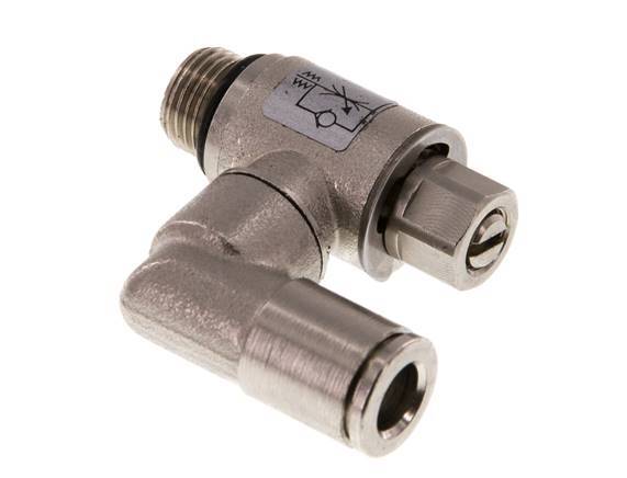 Flow Control Valve Meter-In Rotatable 6 mm - G1/8'' Brass Slotted Screw