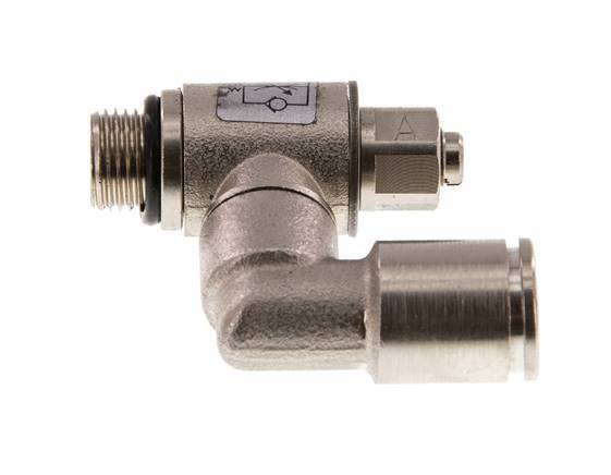Flow Control Valve Meter-In Rotatable 8 mm - G1/8'' Brass Slotted Screw