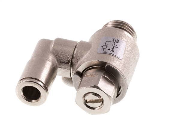 Flow Control Valve Meter-In Rotatable 6 mm - G1/4'' Brass Slotted Screw