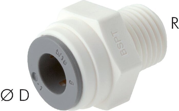 5/16'' x 1/4'' NPT Push-in Fitting with Male Threads POM EPDM [5 Pieces]