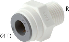 1/2'' x 1/2'' NPT Push-in Fitting with Male Threads POM EPDM [5 Pieces]