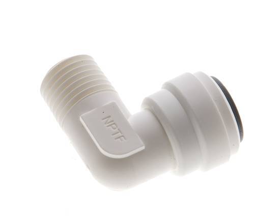 3/8'' x 1/4'' NPT 90deg Elbow Push-in Fitting with Male Threads POM EPDM [5 Pieces]
