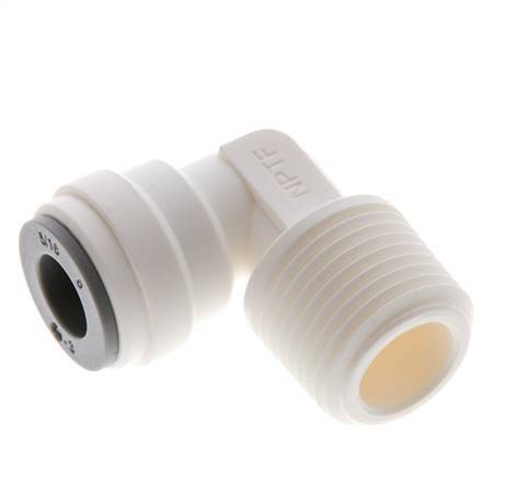 5/16'' x 3/8'' NPT 90deg Elbow Push-in Fitting with Male Threads POM EPDM [5 Pieces]
