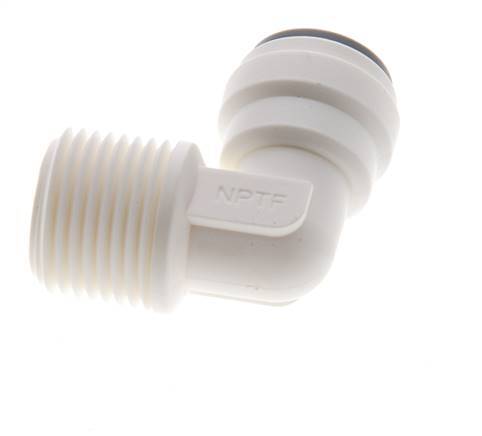 5/16'' x 3/8'' NPT 90deg Elbow Push-in Fitting with Male Threads POM EPDM [5 Pieces]