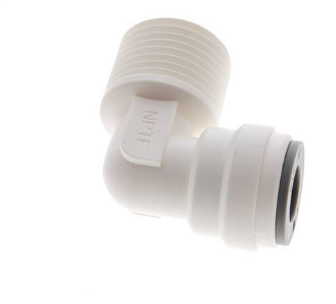 5/16'' x 3/8'' NPT 90deg Elbow Push-in Fitting with Male Threads POM EPDM [5 Pieces]