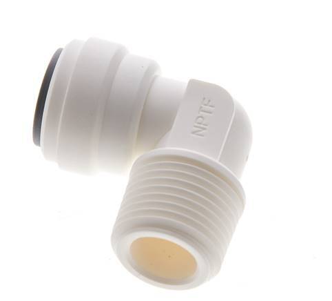 3/8'' x 3/8'' NPT 90deg Elbow Push-in Fitting with Male Threads POM EPDM [5 Pieces]