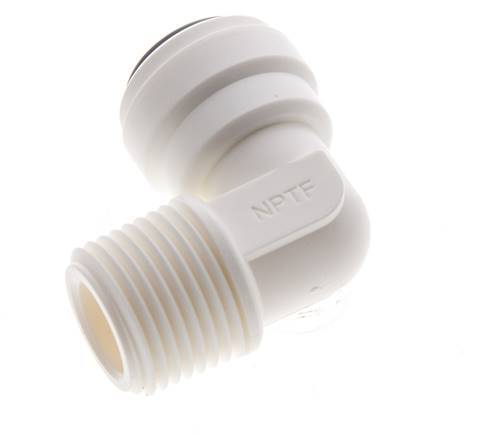 3/8'' x 3/8'' NPT 90deg Elbow Push-in Fitting with Male Threads POM EPDM [5 Pieces]