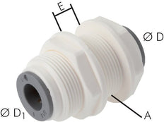 3/8'' Push-in Fitting POM EPDM Bulkhead [2 Pieces]