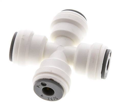 5/32'' Cross Push-in Fitting POM EPDM FDA [2 Pieces]