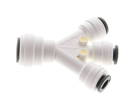 1/4'' x 3/8'' Double Y Push-in Fitting POM EPDM 3 Outlets [2 Pieces]