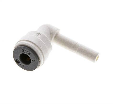 3/16'' x 3/16'' 90deg Elbow Push-in Fitting with Plug-in POM EPDM [10 Pieces]