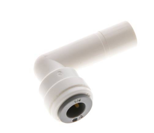 1/4'' x 3/8'' 90deg Elbow Push-in Fitting with Plug-in POM EPDM [10 Pieces]